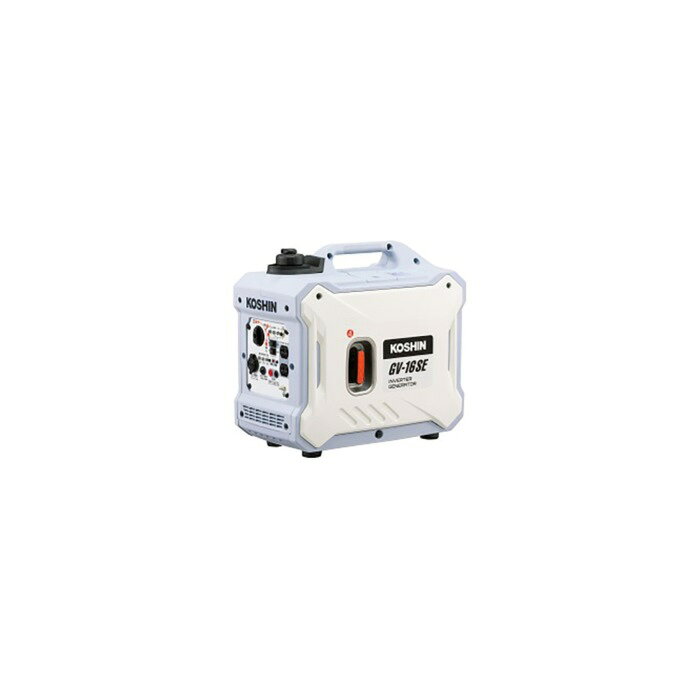 ■型式：GV-16SE■定格周波数：50?/60?切替■交流定格出力：1.6kVA■定格電圧/電圧：100V/16A■直流定格電圧/電圧：12V/8A■総排気量：79.7?(cc)■燃料タンク容量：3.4L■使用燃料：自動車用無鉛ガソリン■出力インジケーター：あり■連続運転可能時間：3.1〜8.0時間■エンジンオイル容量：0.4L■エンジンオイル：エンジンオイルSE級以上(SEA10W-30)■始動方式：リコイルスターター■プラグ：A5RTC(TORCH)/CR5HSB(NGK)■交流：合計9Aまで(ACコンセント：2個)合計16Aまで(ACコンセント：2個)■直流：8Aまで(シガーソケット：1個)■騒音値：68.0〜62.7db(A)■本体寸法：480×275×450mm■本体重量：18.0kg●初心者でも簡単に使用できる超静音のインバーター発電機です。●クラス最軽量の重量のため持ち運びも容易で、屋外の使用も可能です。●過負荷警告ランプ、過電流保護装置搭載。※別途送料がかかる場合がございます。送料はお問い合わせお願いします。