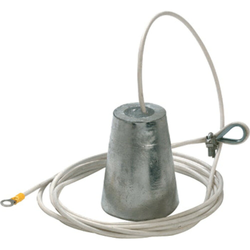 ■サイズ：全長 105mm、ケーブル長 4.5m、直径 80mm■重量：2.5kg●アルミ船や電蝕の激しいところでは非常に有効です、ジンクからのワイヤーをエンジン等のアースに繋いで電蝕を防止します。