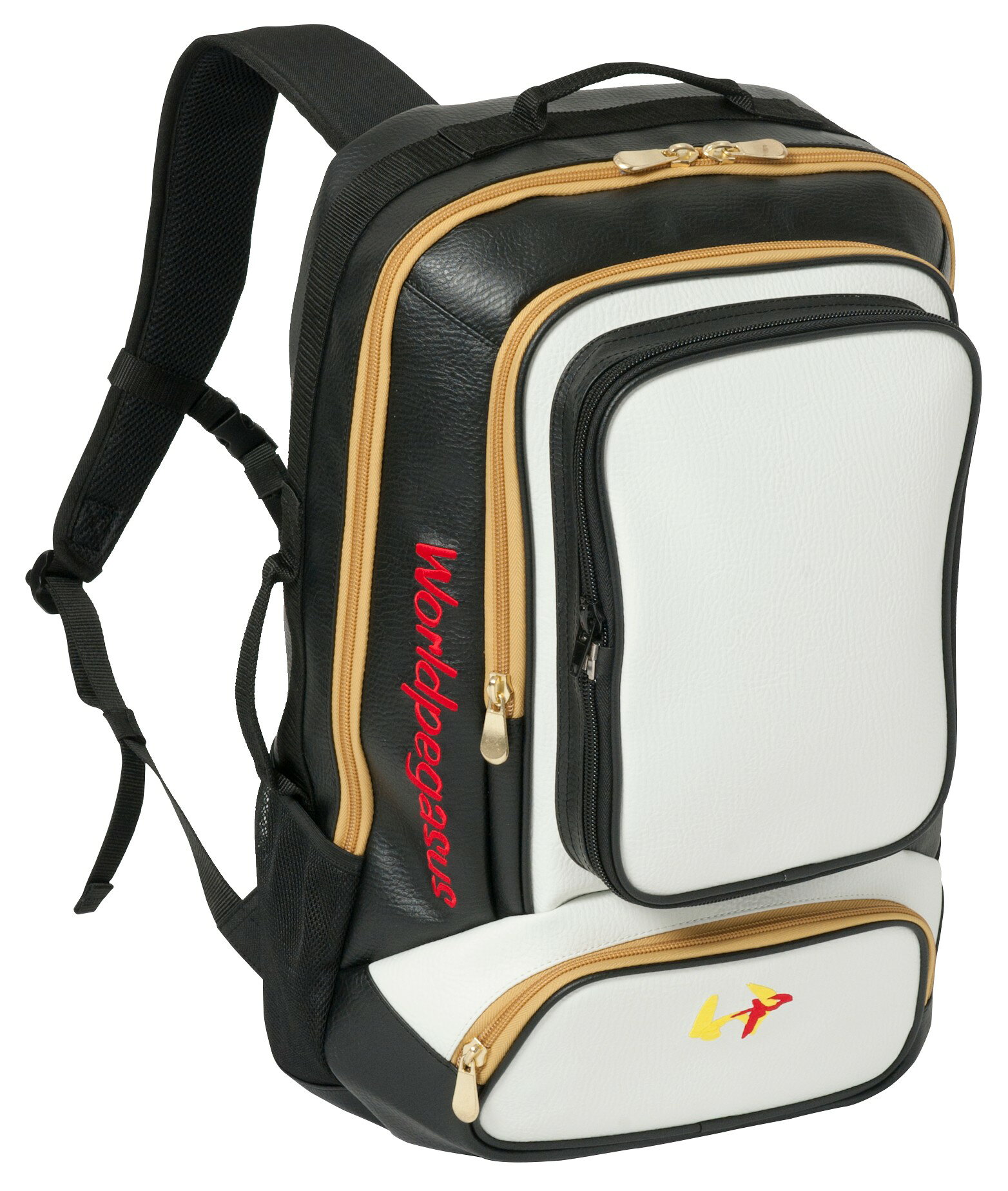 WORLD PEGASUS ワールドペガサス合成皮革製バックパック■メーカー品番：WEBC1BP6■カラー：ホワイト/ブラック■重さ：約40■素材：本体/合成皮革 / テープ/ポリエステルMADE IN CHINA/VIETNAM