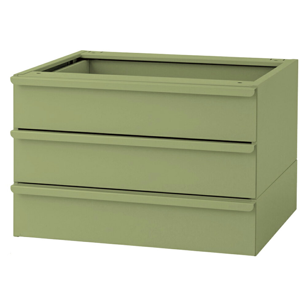 ヤマテック 作業台【共通オプション】キャビネット 深型W500 3段【※送料有料】[外寸法：W500×D456×H331] グリーン購入法適合商品【お客様組立品】(4)