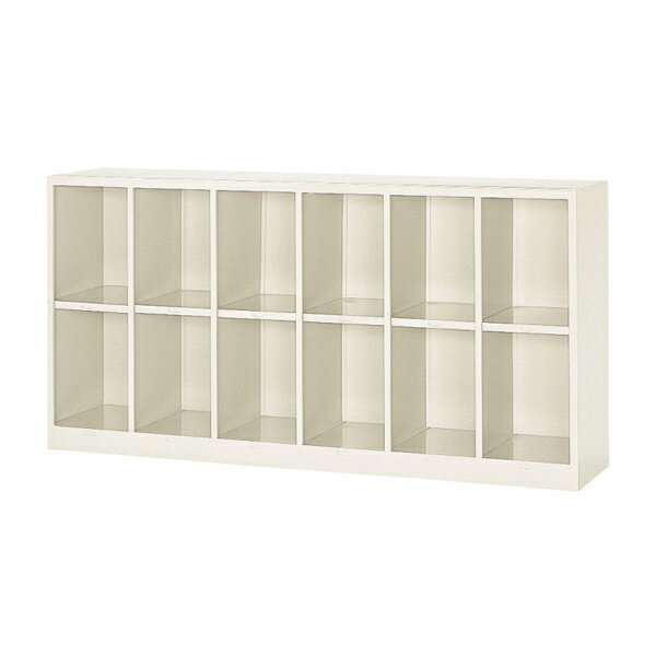 12人用スチールロッカー [外寸法:W1800×D400×H900mm] スクールロッカー 仕様：6列2段 オープンタイプ ..