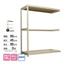 スチール棚 幅90×奥行45×高さ90cm 3段 連結 150kg/段 ボルトレス 重量:20kg(3)