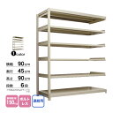スチール棚 幅90×奥行45×高さ90cm 6段 連結 150kg/段 ボルトレス 重量:32kg(3)