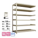 スチール棚 幅120×奥行30×高さ90cm 6段 連結 150kg/段 ボルトレス 重量:33kg(3)