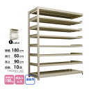 スチール棚 幅180×奥行60×高さ90cm 10段 連結 150kg/段 ボルトレス 重量:123kg(3)