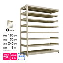 スチール棚 幅180×奥行30×高さ240cm 9段 連結 200kg/段 ボルトレス 重量:80kg(3)