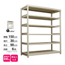 スチール棚 幅150×奥行30×高さ90cm 6段 単体 200kg/段 ボルトレス 重量:50kg(3)