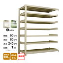 スチール棚 幅90×奥行60×高さ240cm 7段 連結 300kg/段 ボルトレス 重量:70kg(3)