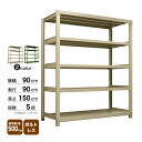 スチール棚 幅90×奥行90×高さ150cm 5段 単体 500kg/段 ボルトレス 重量:83kg(3)