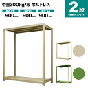 スチールラック 単体形式 高さ900×幅900×奥行900mm 2段 300kg/段(ボルトレス) 重量(37kg) s-3001-233e-2(3)