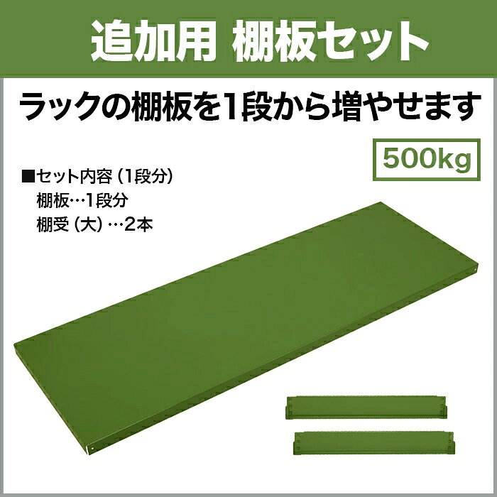 【当社ラック専用】中量500kg/段用オプション：棚板セット(1段分) 幅1800×奥行900m...