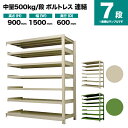 スチールラック 連結形式 高さ900×幅1500×奥行600mm 7段 500kg/段(ボルトレス) 重量(118kg) s-5002-235c-7(3)