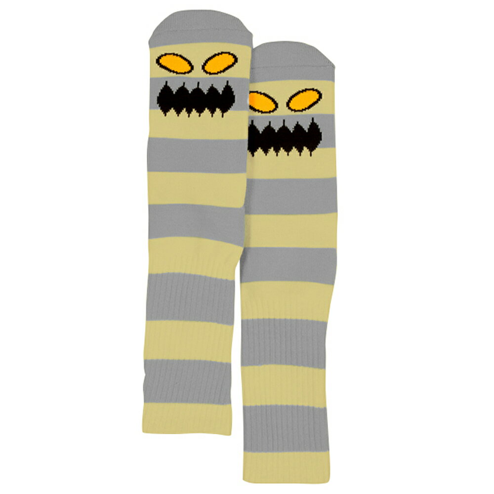 @\\bNXMONSTER BIG STRIPE SOCK (YELLOW/GREY)TOYMACHINE(gC}V[)[p943-ylgy]