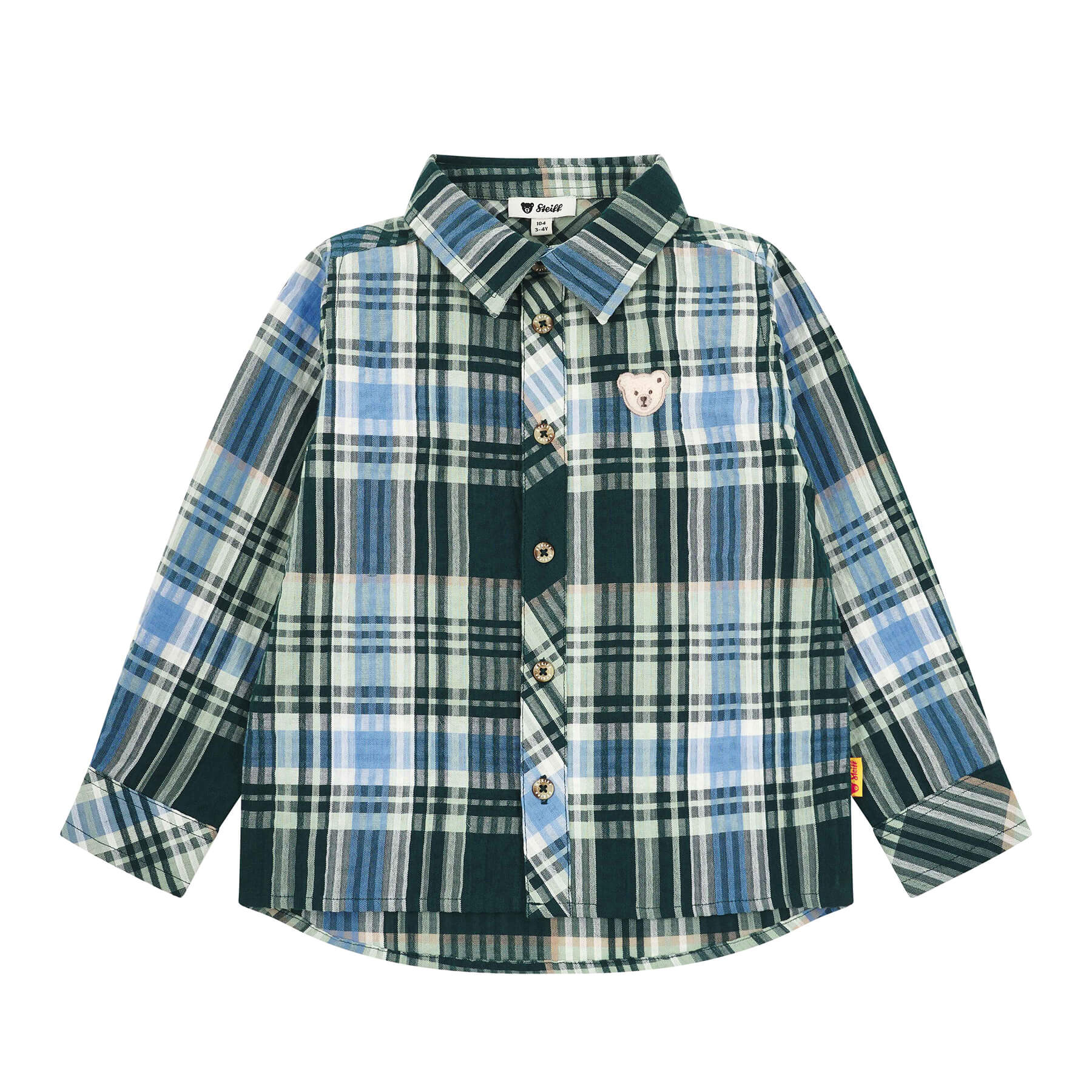 Rakuten - シュタイフ公式 長袖シャツ ディープグリーン（チェック柄） 子供服 プレゼント ギフト 贈り物 出産祝い