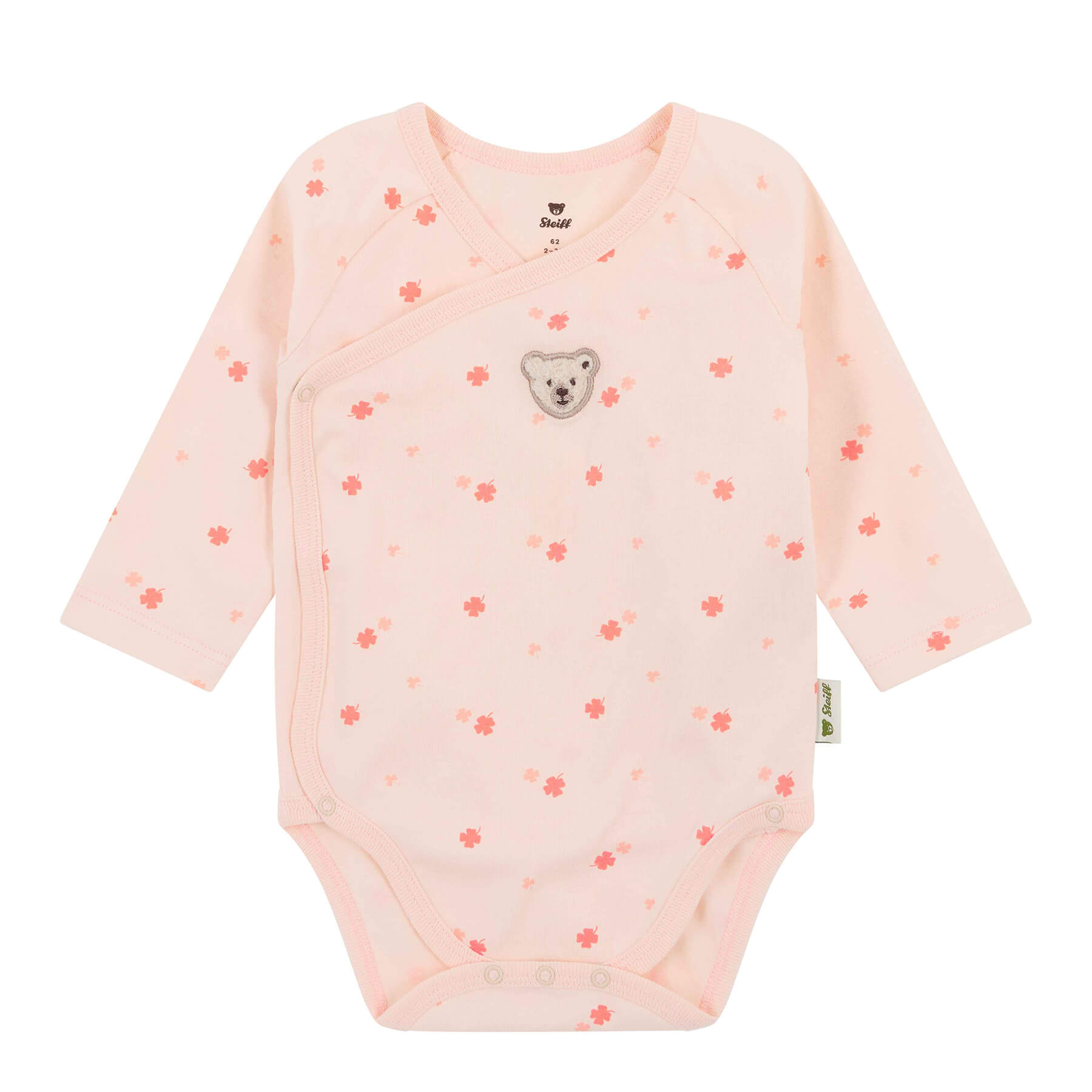 Rakuten - シュタイフ公式 前開き長袖ロンパース ピンク 子供服 ベビー服 プレゼント ギフト 贈り物 出産祝い