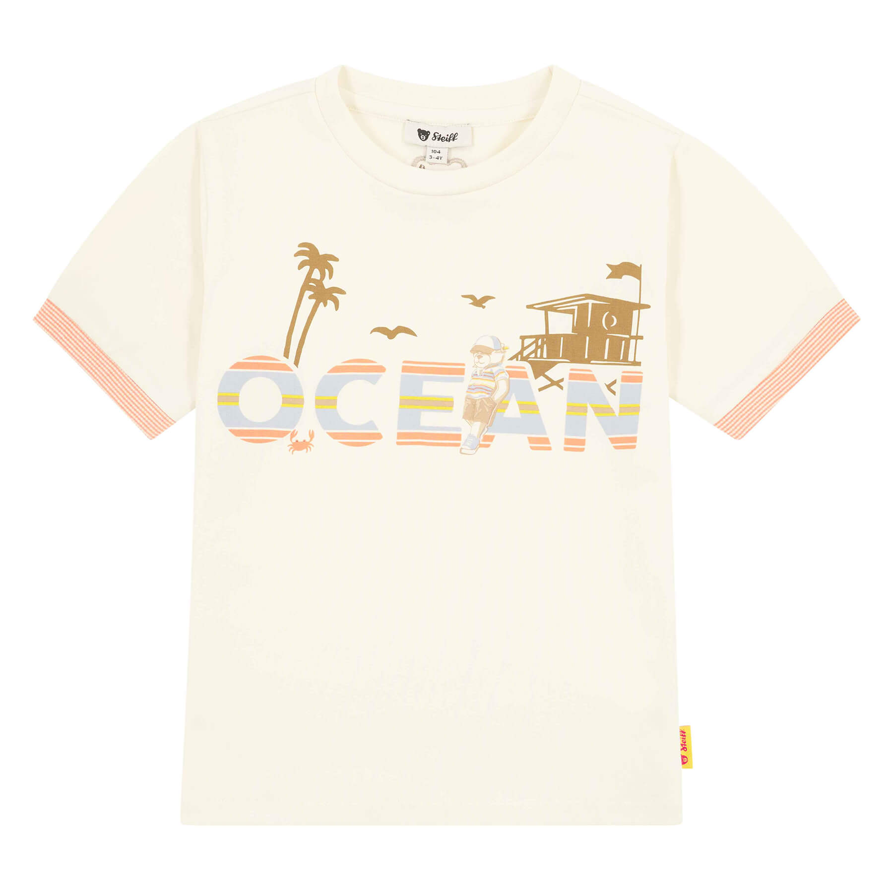 乐天商城 - シュタイフ公式 半袖Tシャツ アイボリー 子供服 プレゼント ギフト 贈り物 出産祝い