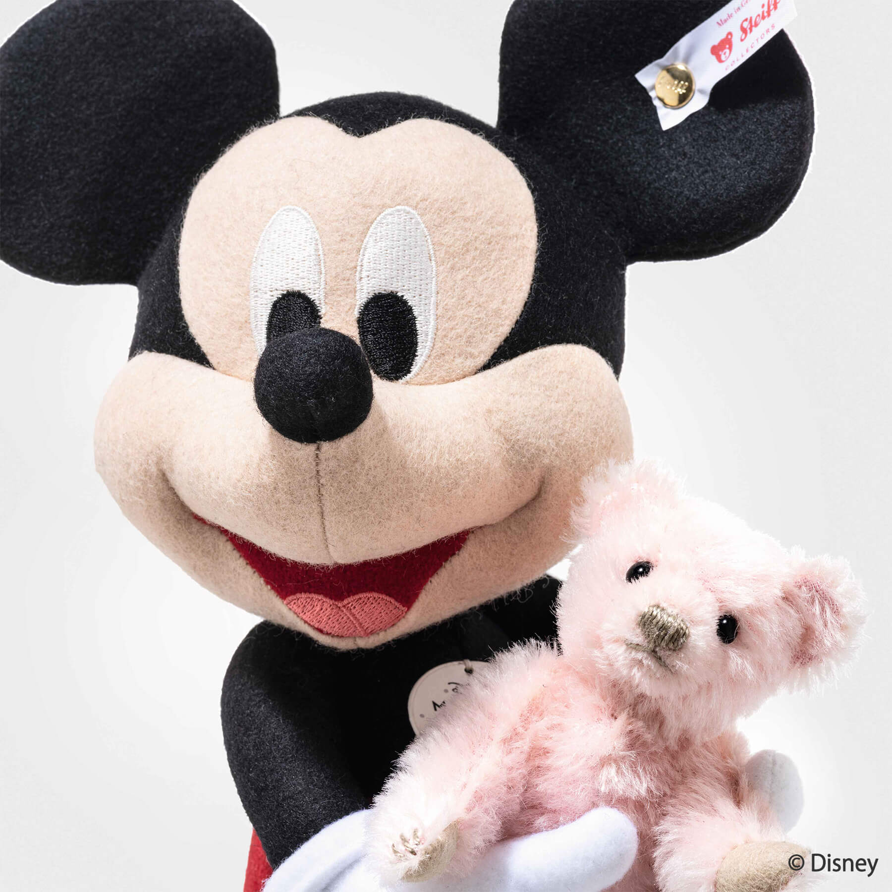 【シュタイフ公式】ミッキーマウスとテディベア桜 ■ディズニー disney キャラクター プレゼント 贈り物 出産祝い steiff シュタイフ ドイツ 日本限定 世界限定 桜色 限定バージョン モヘア ウール 刺繍 ジョイント インテリア 31cm 3