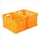 メッシュコンテナ オレンジ 2個セット 集球かご 収納ボックス コンテナボックス 整理 整頓 ケース 箱 ボックス 収納 カゴ かご バスケット 軟式 硬式 ボ...