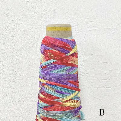 段染めワイドラッセル 30g(約45m)日本製 引き揃え糸 ファンシーヤーン 毛糸 引き 揃え 糸 織物 手織り 手織 織り糸 織糸 手編み 手編 たて糸 yarn リリヤン糸 手芸 ハンドメイド素材 手芸用品 ラッピング ひも STELLA 絣 stella1997-10001317 ハンドメイド素材 STELLA サンプル画像3