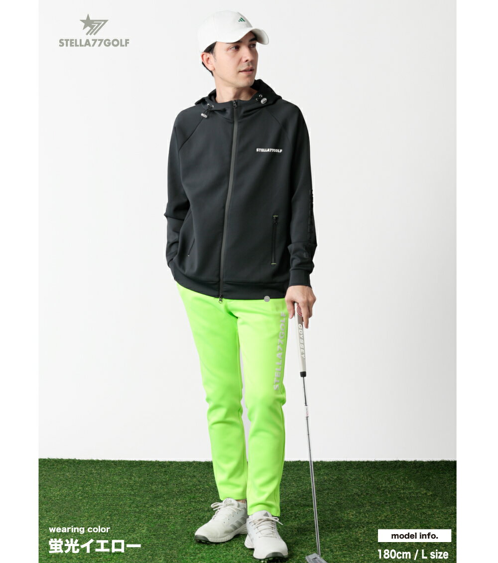 ゴルフパンツ ホワイト/ブラック/グリーン DIVINER GOLF（ディバイナー ゴルフ） ゴルフ 「DIVINER GOLF」サイド