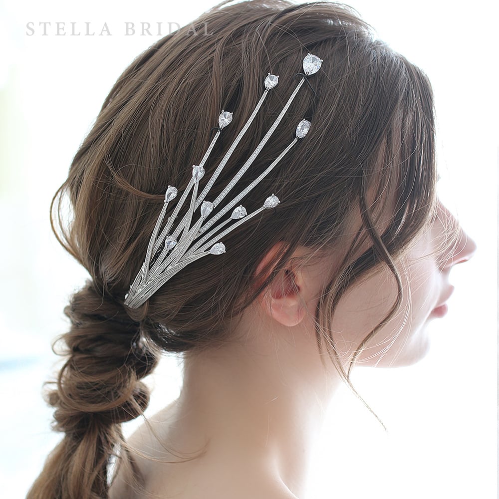 【STELLA BRIDAL公式】ブライダル ヘッドドレス オービット|ブライダルアクセサリー ブライダル ウェディング ビジュー 大ぶり ヘッドドレス ヘアア...
