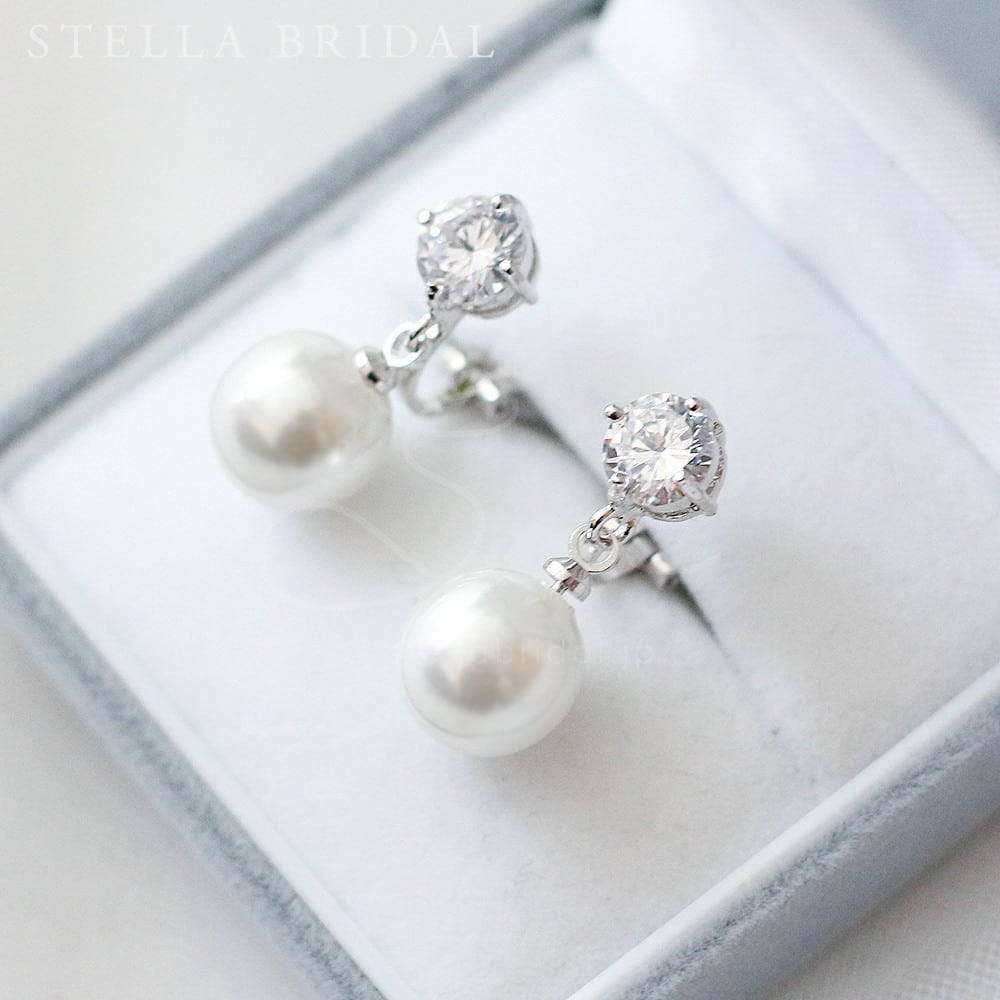 【STELLA BRIDAL公式】【アウトレット】ブライダル イヤリング ピアス カメリア アウトレット 訳あり|パール キュービックジルコニア ウェディング ...
