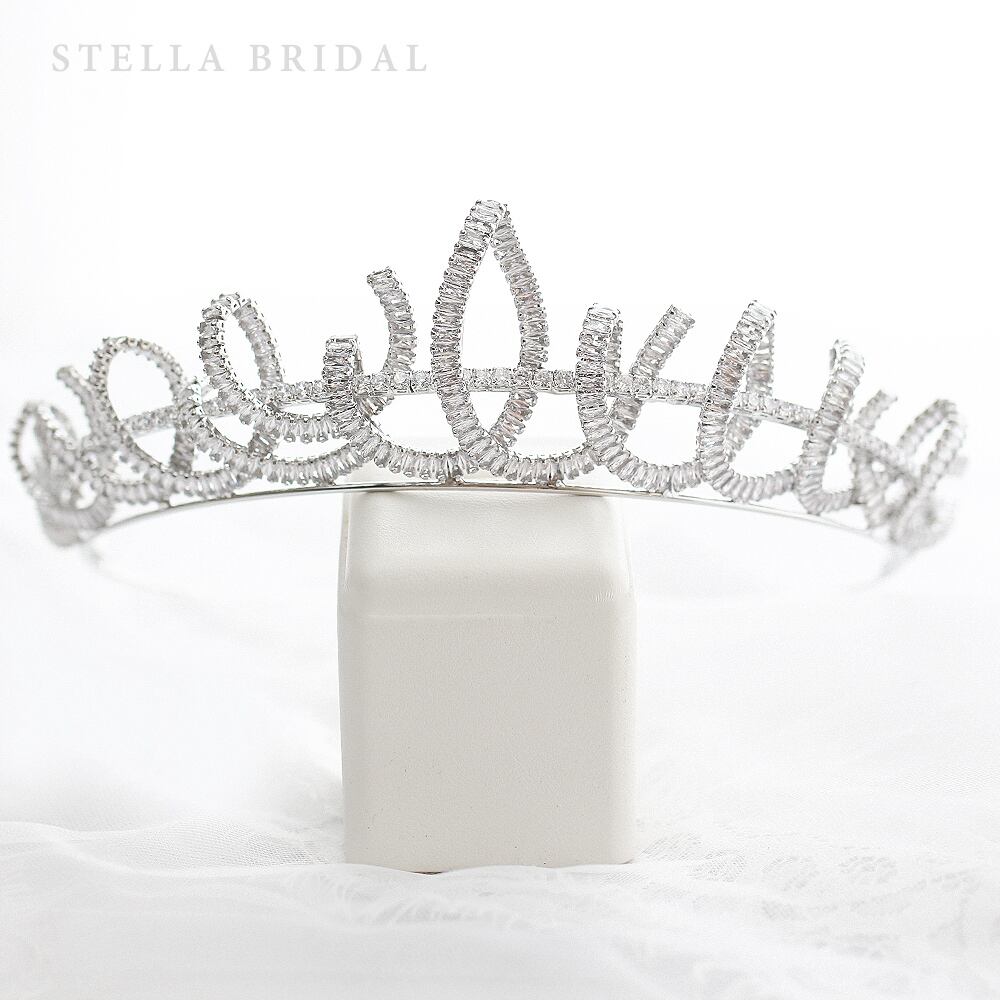 【STELLA BRIDAL公式】ブライダル ティアラ Verle ヴァール ジルコニア |ビジュー ウェディング 大ぶり ブライダル 花嫁 結婚式 挙式 可愛...