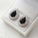 【STELLA BRIDAL公式】ブライダル ピアス イヤリング ジュエルドロップ ブラック|ウェディング キュービックジルコニア ビジュー パーティー 小さめ 花嫁 結婚式 挙式 ブライダルアクセサリー 小物 お洒落 ウェディング おしゃれ キラキラ 前撮り ステラブライダル