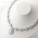 【STELLA BRIDAL公式】《最大180日保証》ブライダル ネックレス ジュエルドロップ キュービックジルコニア|ブライダルアクセサリー ウェディング ビ...
