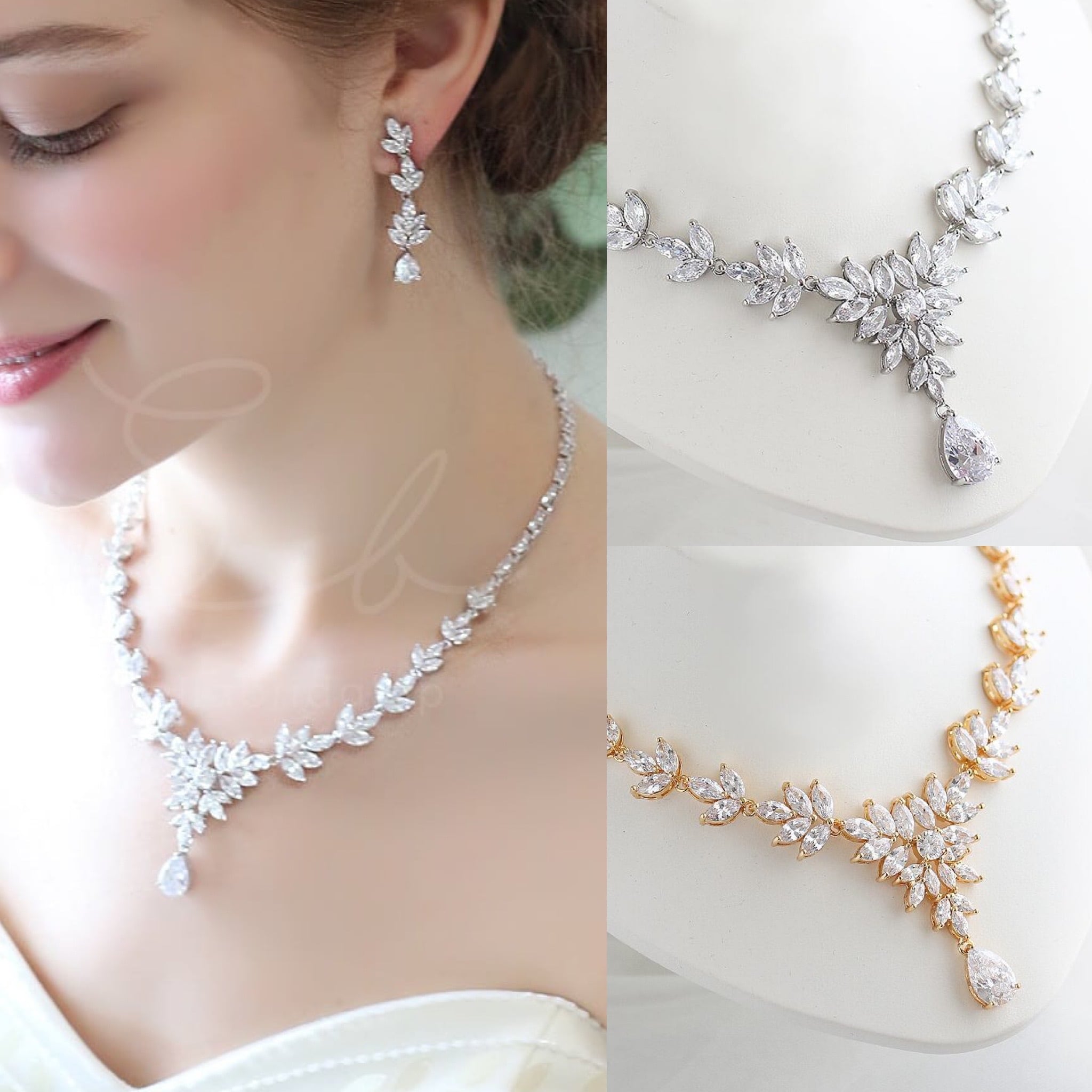 【STELLA BRIDAL公式】ブライダル アクセサリー アマリリス ネックレス|ゴールド キュービックジルコニア ブライダルアクセサリー ビジュー ウェディ...