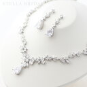 【TVドラマ使用】【STELLA BRIDAL公式】ブライダル アクセサリー セット カトレア ネックレス ピアス イヤリング|キュービックジルコニア ビジュー...