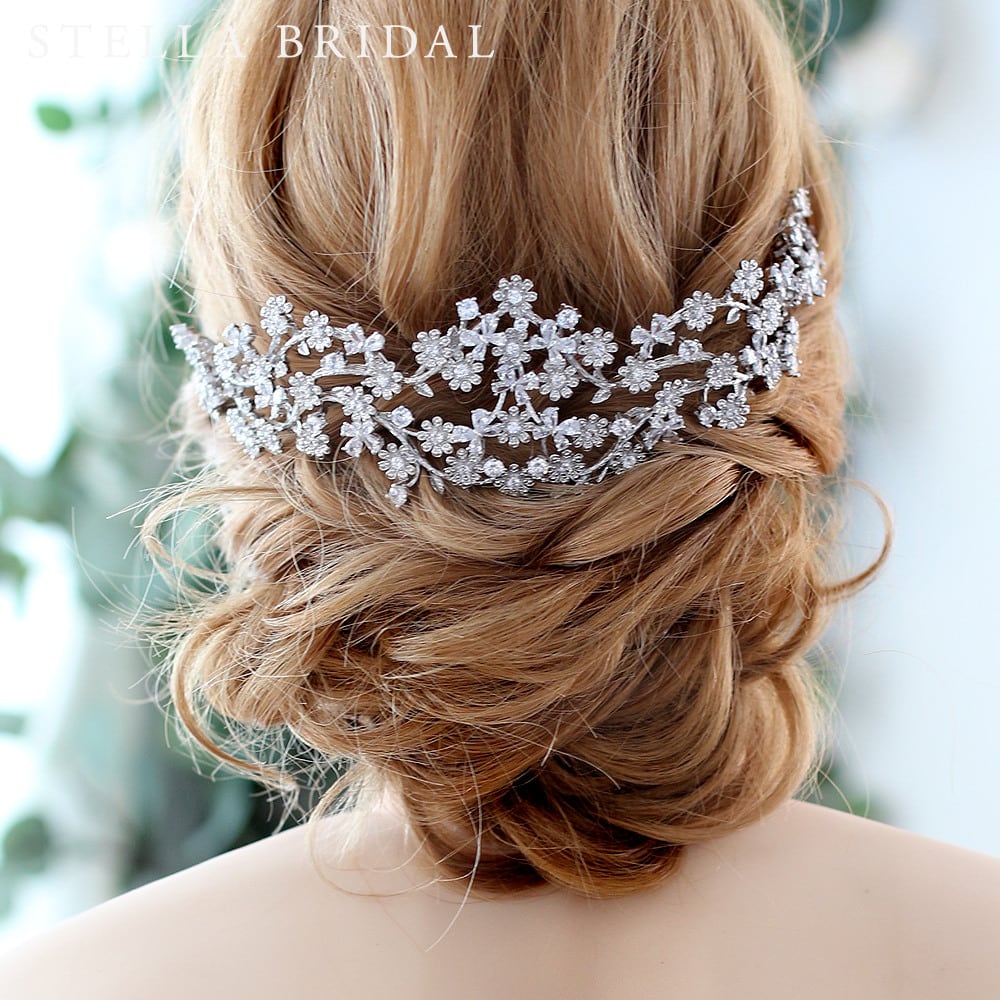 【STELLA BRIDAL公式】ブライダル ヘッドドレス ティアラ デイジー|ヘアアクセサリー ウェディングアクセサリー ブライダルアクセサリー ウェディング...