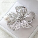 【STELLA BRIDAL公式】《最大180日保証》ジルコニア リュクス リボン ブローチ パール ビジュー 人気 お呼ばれ 参列 フォーマル 入園式 卒業式 入学式 おしゃれ コサージュ 大ぶり セレモニー 高見え シンプル 上品