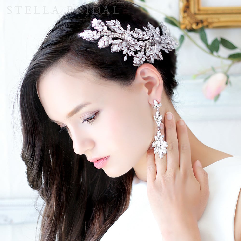 【TVドラマ使用】【STELLA BRIDAL公式】パール ブライダル ヘッドドレス モニークI|スワロフスキー ヘアアクセサリー ウエディング ブライダルアク...