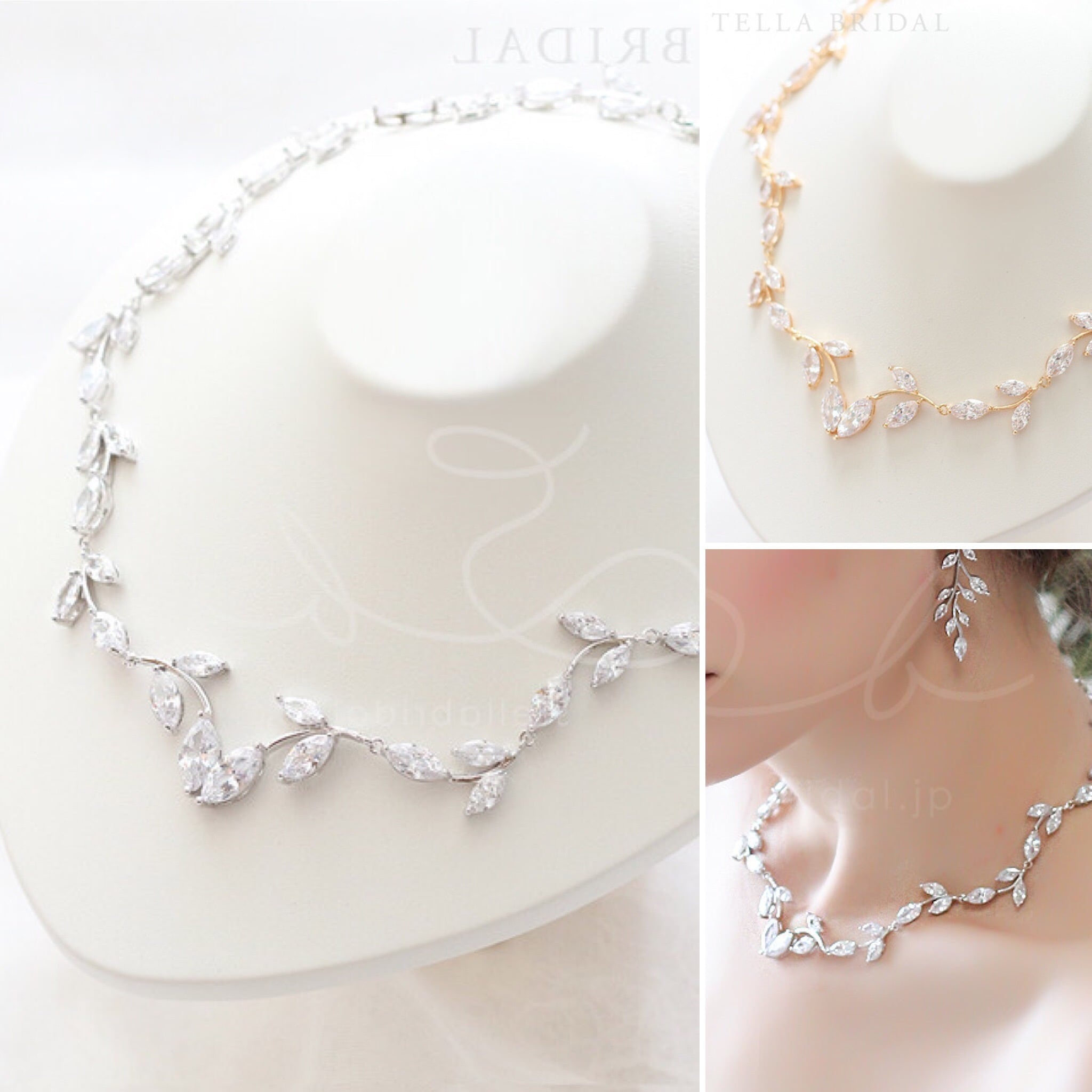 【STELLA BRIDAL公式】ブライダル ネックレスオリヴィア II ネックレス|ブライダル アクセサリー キュービックジルコニア ブライダルアクセサリー ...