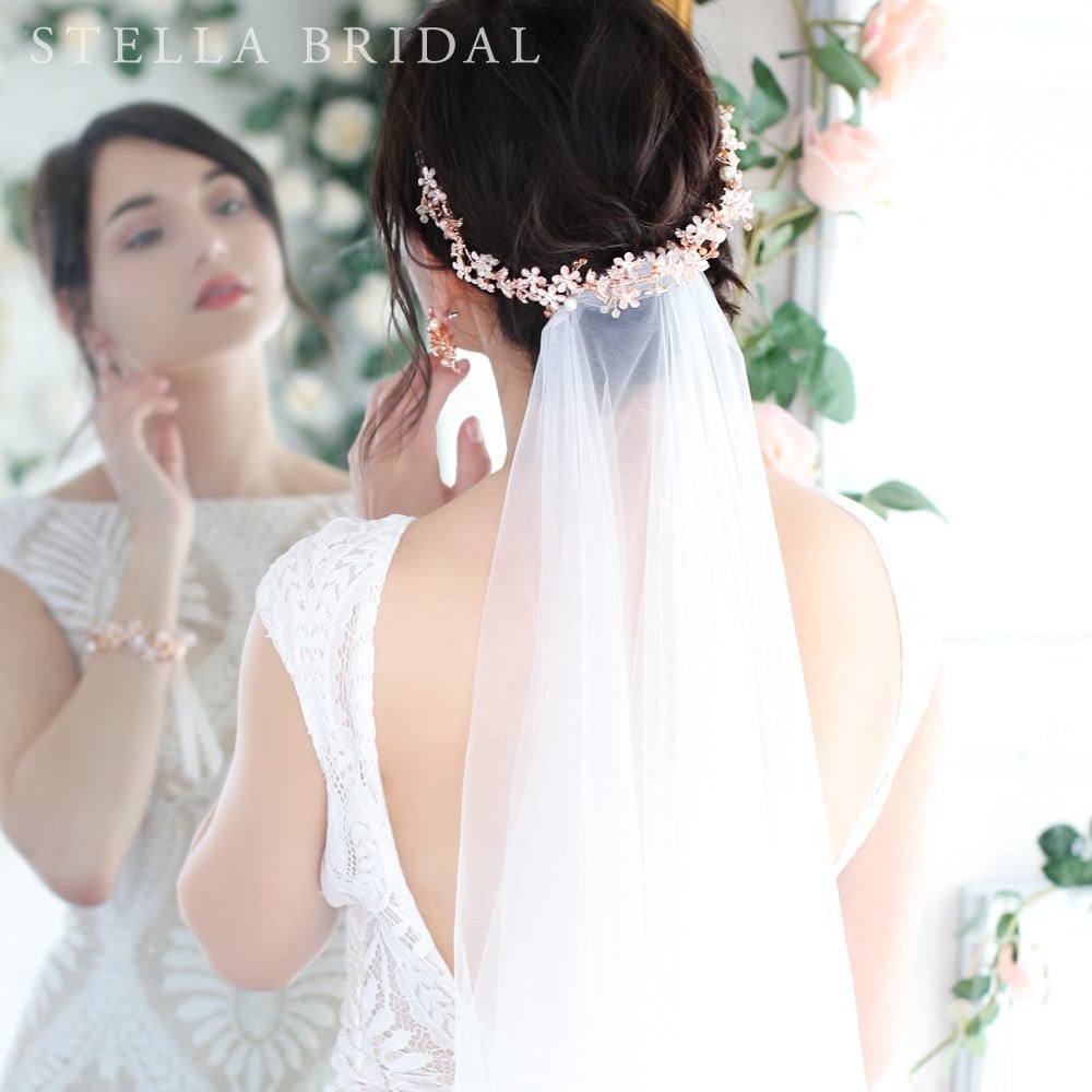 STELLA BRIDAL楽天市場店の【STELLA BRIDAL公式】ブライダル パール ヘッドドレス ロゼッタ｜ウェディングアクセサリー ブライダルアクセサリー ヘアアクセサリー 和装 花嫁 結婚式 挙式 可愛い 前撮り 披露宴 大ぶり ステラブライダル｜アングル3
