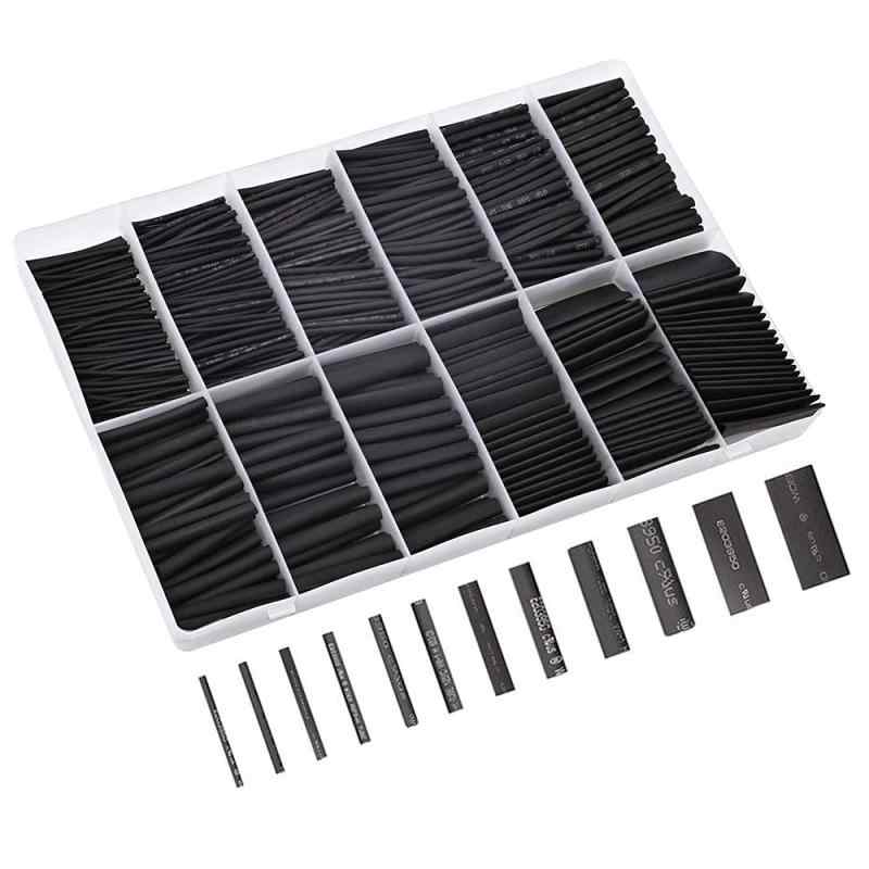 熱収縮チューブ 715ピースセット 収縮チューブ 絶縁 防水 12サイズ 2mm～20mm 収縮率2：1 高難燃性 収納ケース付き
