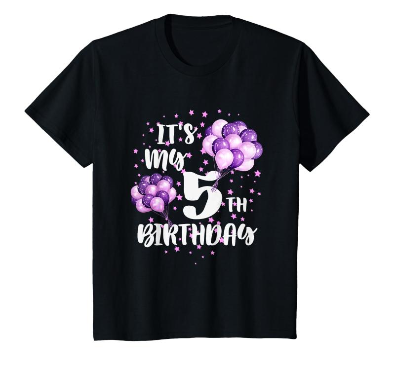 Rakuten - キッズ It's My 5th Birthday バルーン デコレーション 5歳の女の子