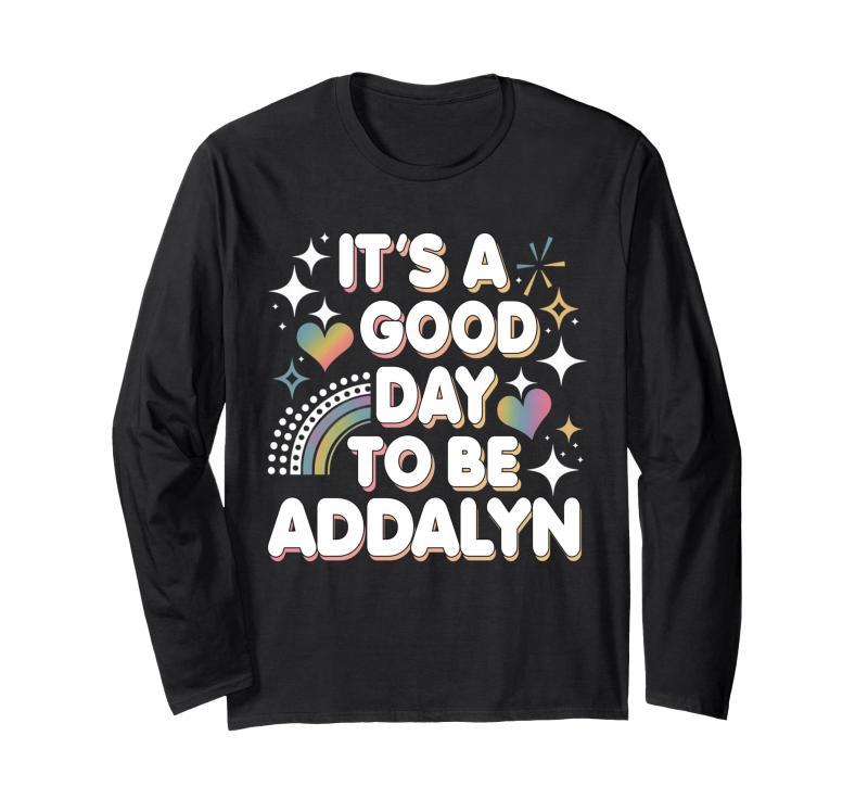 Addalyn パーソナライズ レトロ ガールズ カスタム Addalyn 名前 長袖