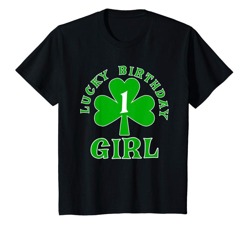 キッズ LUCKY BIRTHDAY GIRL AGE 1 St Patricks Birthday Tee