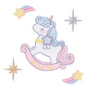 XUNHUI 月ワッペンレーンボー虹ユニコーン一角獣可愛いエンゼルアップリケアイロン雲刺繍女の子手作り手芸