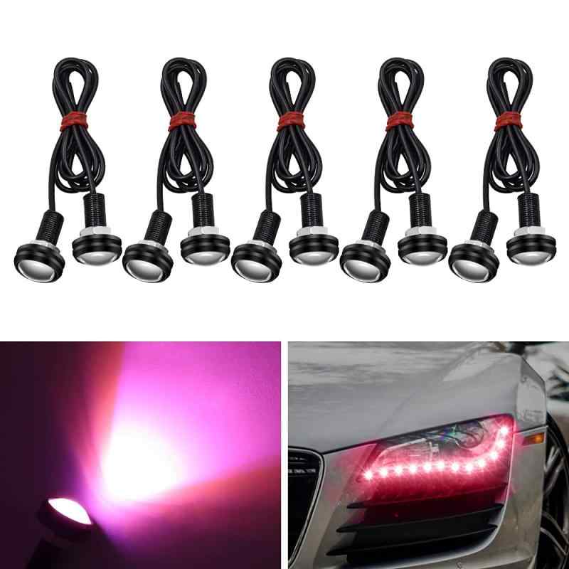 X-STYLE LEDデイライト イーグルアイ スポットライト 23mm led ボルト型 牛目 大玉計 防水 高輝度 埋め込み型 12V専用 10個セット（ピンク）