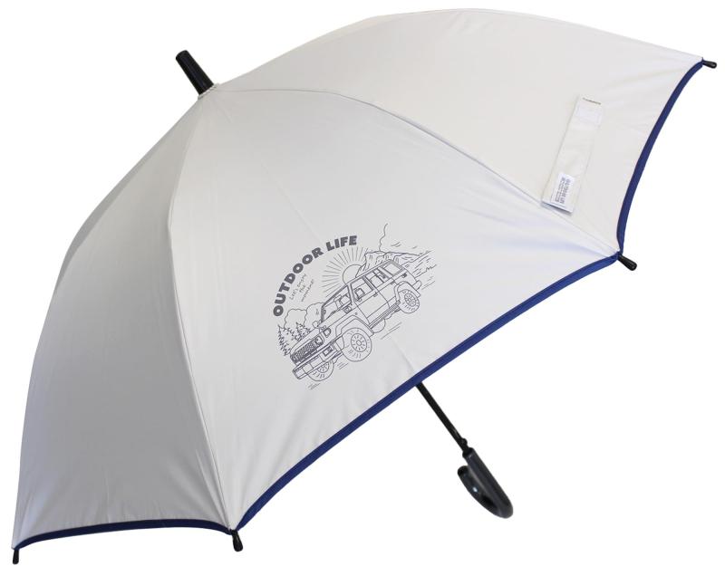 Rakuten - 晴雨兼用 長傘 日傘 子供 児童傘 女の子 親骨 55cm 内側コーティング UV99.9％カット 一級遮光 UPF50＋ 遮熱 丈夫 中棒 かわいい マーブル サックス ブルー