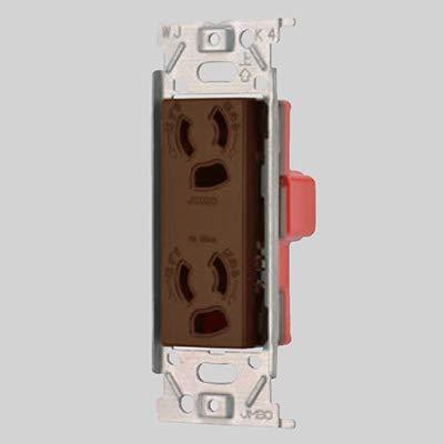 樂天商城 - 神保電器 ニューマイルドビーシリーズ 埋込抜止接地ダブルコンセント 2PE 15A 125V チョコ JEC-BN-99G-C 受注生産品