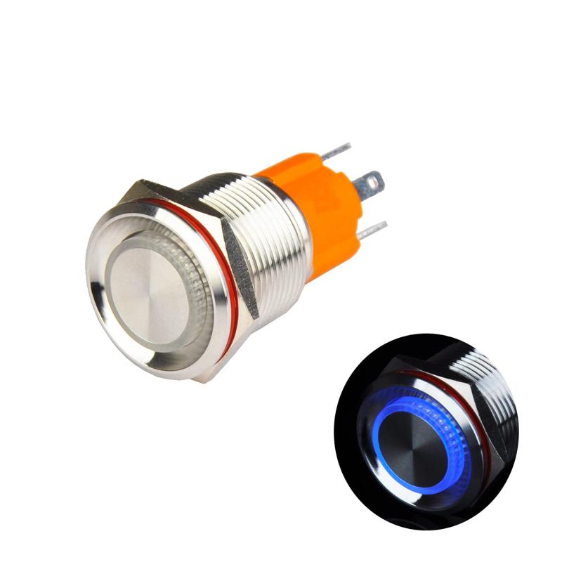 Hosiakly 10A/100V å ܥ󥹥å 륿͡ ̷ LED IP67ɿ 16mm ץ顼դ  110V 10A