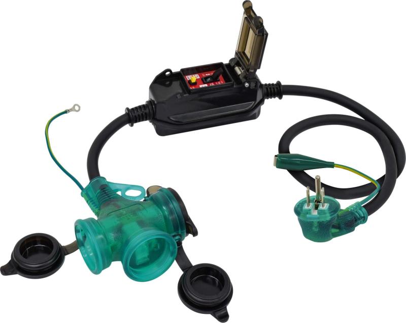 NICHIDO 防雨Lヘナポッキン延長ブレーカ 過負荷漏電保護兼用 8355 PBWL-EKT-S