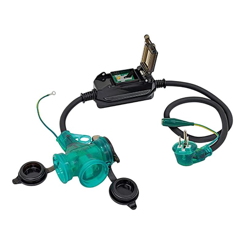 NICHIDO 防雨Lヘナポッキン延長ブレーカ 漏電保護専用 8354 PBWL-EBT-S