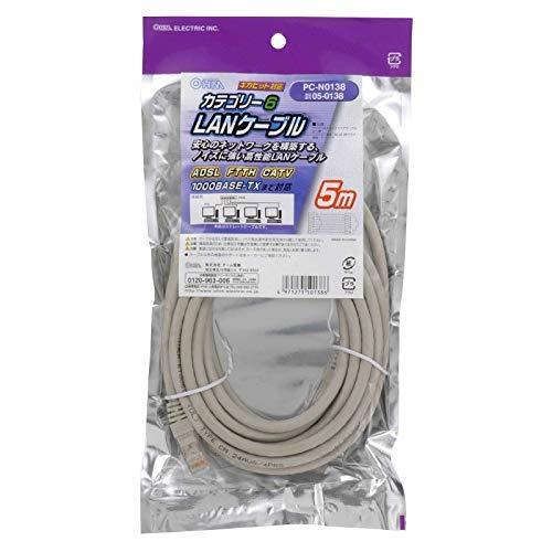 LANケーブル（カテゴリー6/5m） 05-0138 PC-N0138