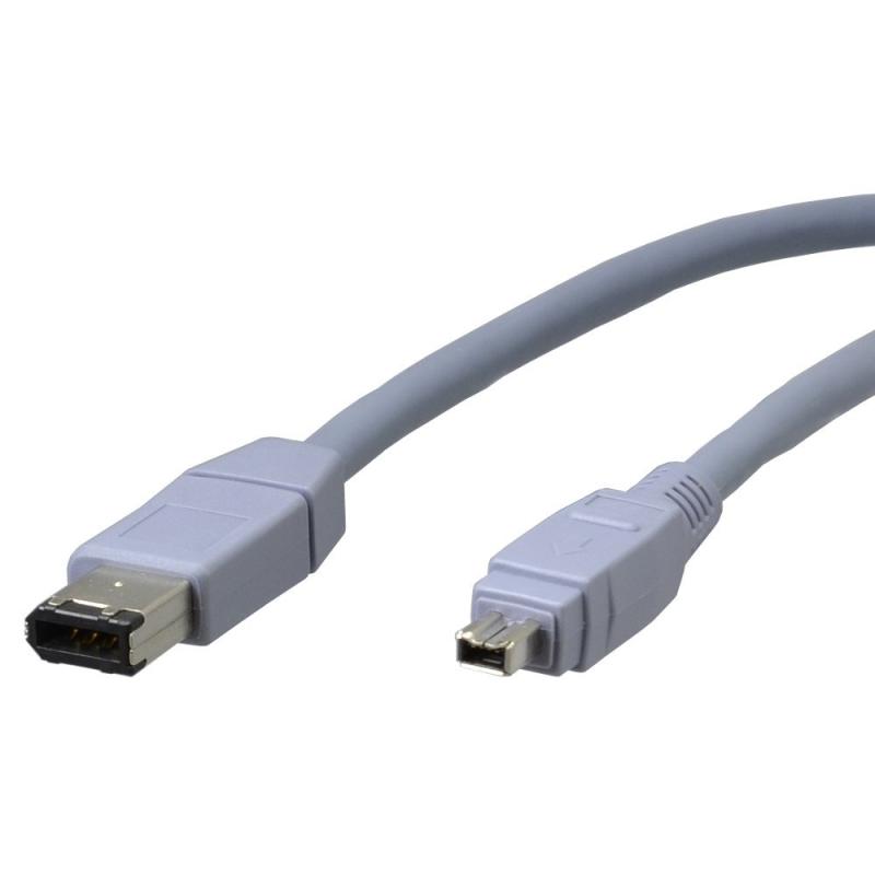 アクロス IEEE1394ケーブル 4Pオス‐6Pオス ダークグレー