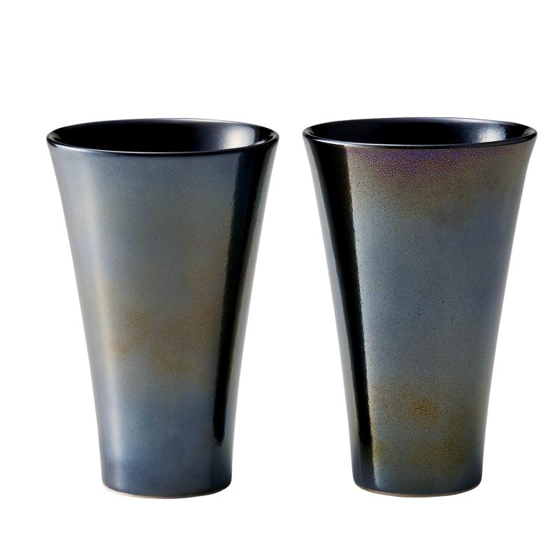 平底杯 - Dolce duo ペアタンブラー ビールカップ コップ ビアタンブラー 焼酎コップ 330ml 箱入り 日本製 美濃焼 ギフト プレゼント お返し 誕生日 内祝 HO-1691